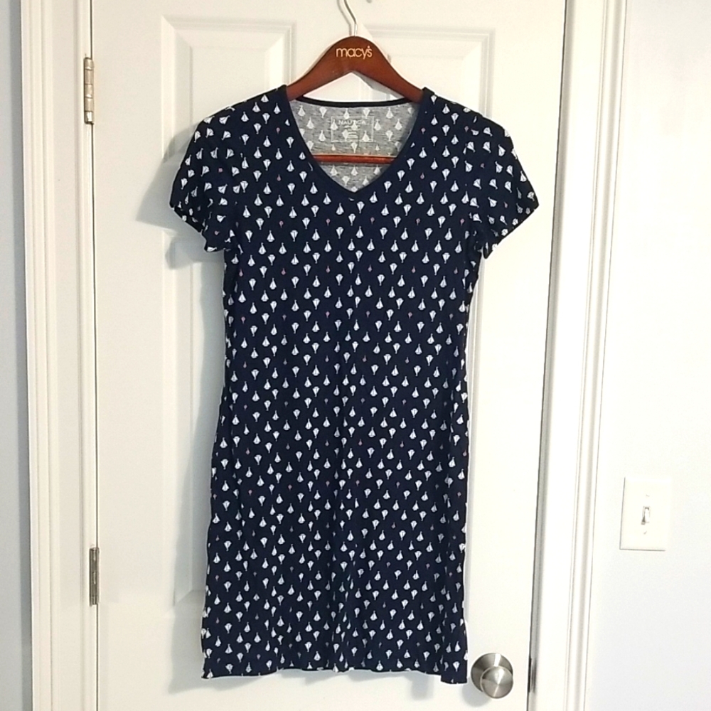 Nautica Sailboat Mini Dress, Size S, Navy